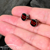 Black Red 4 Ever Emo Stud Earrings by Onyx O