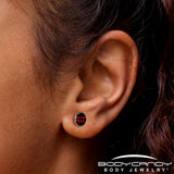 Black Red 4 Ever Emo Stud Earrings by Onyx O