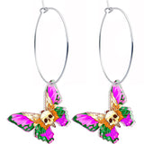 Butterfly Skull Hoop Earrings by Onyx O