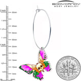 Butterfly Skull Hoop Earrings by Onyx O