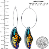 Butterfly Wing Hoop Earrings by Onyx O
