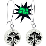 Glow in the Dark Mystic Mushroom Dangle Earrings by Onyx O