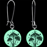 Glow in the Dark Mystic Mushroom Dangle Earrings by Onyx O