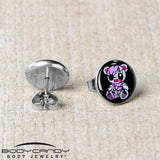Attitude Teddy Bear Stud Earrings by Onyx O