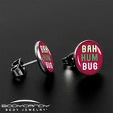 Bah Humbug Holiday Grouch Stud Earrings by Onyx O