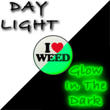Black Anodized I Love Weed Glow in the Dark Stud Earrings by Onyx O