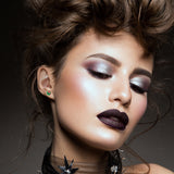 Black Anodized Steel Glow in the Dark Stud Earrings by Onyx O