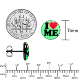 Black Anodized Steel Glow in the Dark Stud Earrings by Onyx O