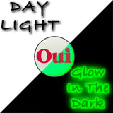 Black Anodized OUI Glow in the Dark Stud Earrings by Onyx O