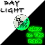 Black Anodized Skeleton Kitty Cat Glow in the Dark Stud Earrings by Onyx O