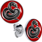 Black Snake Stud Earrings by Onyx O