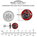 Black Snake Stud Earrings by Onyx O