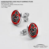 Black Snake Stud Earrings by Onyx O