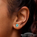 Bunny and Crossbones Stud Earrings by Onyx O