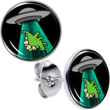 Alien UFO Dinosaur Abduction Stud Earrings Set by Onyx O