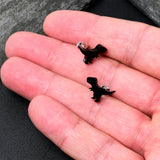 Black Acrylic Tyrannosaurus Rex Dinosaur Stud Earrings
