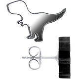 Black Acrylic Tyrannosaurus Rex Dinosaur Stud Earrings