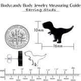 Black Acrylic Tyrannosaurus Rex Dinosaur Stud Earrings