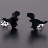 Black Acrylic Tyrannosaurus Rex Dinosaur Stud Earrings