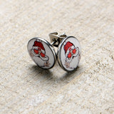 Christmas Peace Love Santa Stud Earrings by Onyx O