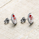 Christmas Peace Love Santa Stud Earrings by Onyx O