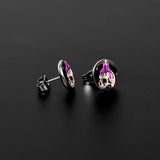 Burning Skull Candle Stud Earrings by Onyx O