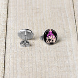 Burning Skull Candle Stud Earrings by Onyx O