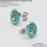 Christmas Holiday Lights Corgi Dog Stud Earrings by Onyx O