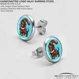 Christmas Holiday Weiner Dog Stud Earrings by Onyx O