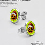 Christmas Holiday Santa Hat Pumpkin Stud Earrings by Onyx O