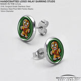 Christmas Holiday Zombie Gingergread Man Stud Earrings by Onyx O