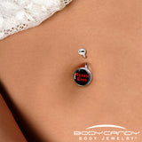 Black Red 4 Ever Emo Belly Ring by Onyx O