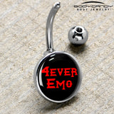 Black Red 4 Ever Emo Belly Ring by Onyx O