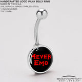 Black Red 4 Ever Emo Belly Ring by Onyx O