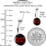 Black Red 4 Ever Emo Belly Ring by Onyx O