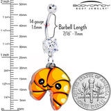 Acrylicious Quaso Croissant Dangle Belly Ring by Onyx O