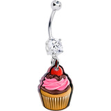 Double Gem Valentine Cupcake Dangle Belly Ring by Onyx O