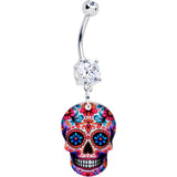 Acrylicious Happy Sugar Skull Dangle Belly Ring