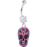 Acrylicious Happy Sugar Skull Dangle Belly Ring