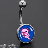 Adorable Axolotl Belly Ring by Onyx O