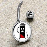 Battery Empty Belly Ring by Onyx O