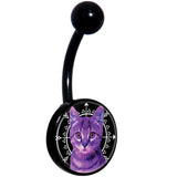 Boho Fuchsia Kitty Cat Black Belly Ring