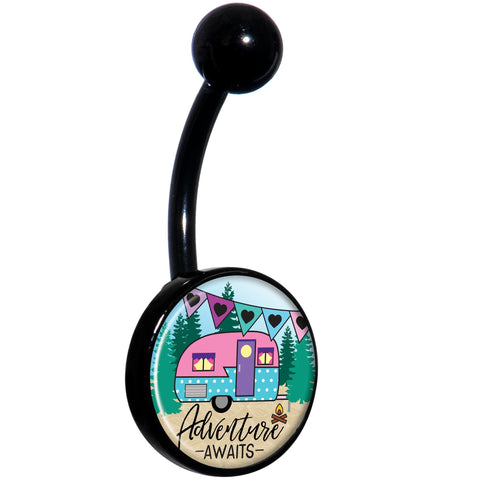 Adventure Awaits Camper Black Belly Ring