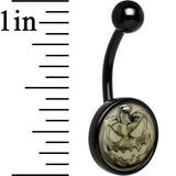 Black Titanium Bad Jack O' Lantern Glow in the Dark Belly Ring