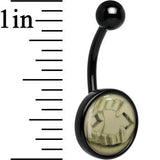 Black Titanium Fearsome Fangs Glow in the Dark Belly Ring