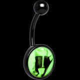 Black Titanium Classic Candy Corn Glow in the Dark Belly Ring