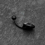 Black Glow in the Dark Peeking Black Cat Belly Ring by Onyx O