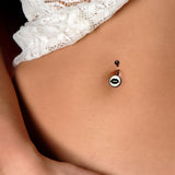 Black Glow in the Dark Lipstick Kiss Mark Belly Ring by Onyx O