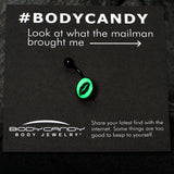 Black Glow in the Dark Lipstick Kiss Mark Belly Ring by Onyx O