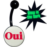 Black Anodized Glow in the Dark OUI Belly Ring by Onyx O
